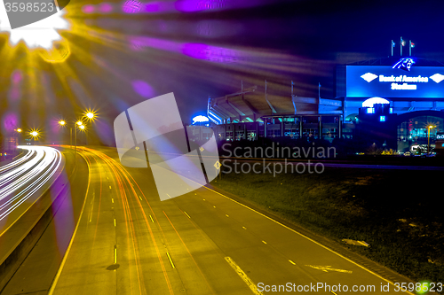 Image of night time on streets of charlotte north carolina