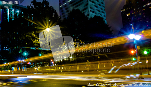 Image of night time on streets of charlotte north carolina