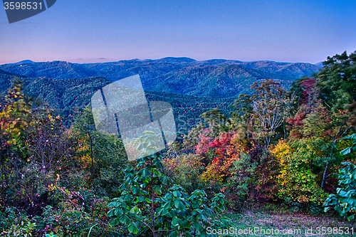 Image of driving through  blue ridge mountains national park 