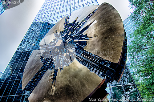 Image of sculpture in uptown charlotte grande disk