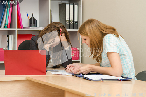 Image of Office worker was tired of the problems visitors office