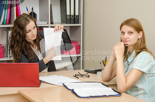 Image of Girl disappointed abandonment of office specialist