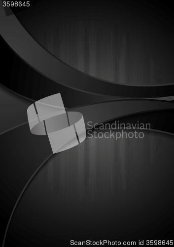 Image of Black corporate abstract wavy background