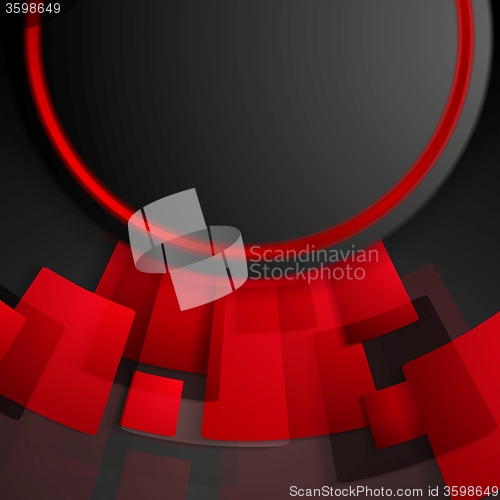 Image of Abstract tech red and black background