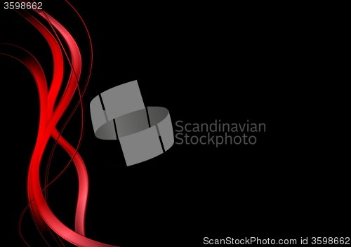 Image of Red waves on black background