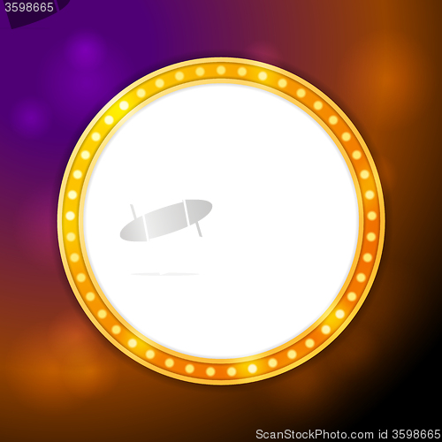 Image of Shining blank circle retro light banner