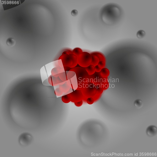 Image of Red bacterium molecule on dark background