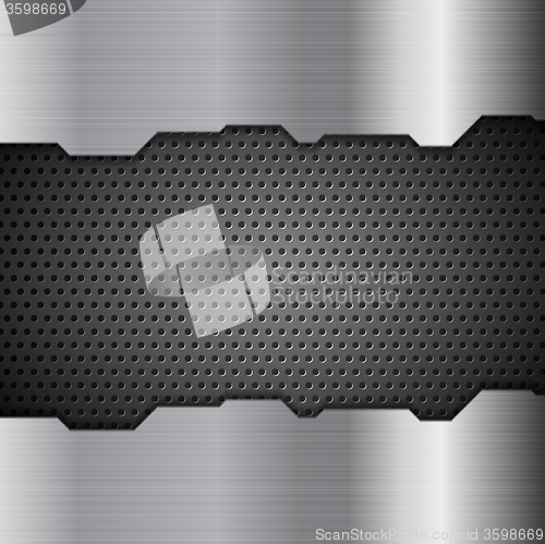 Image of Metal perforated texture tech background