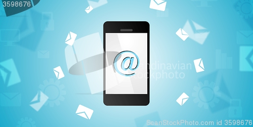 Image of Mobile phone and emails background