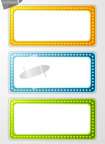 Image of Bright abstract retro light banners