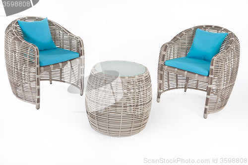 Image of Suite Of Wicker Furniture