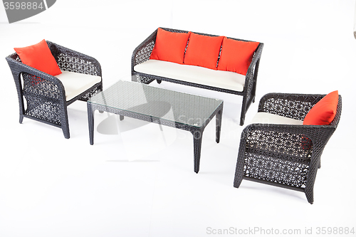 Image of Suite Of Wicker Furniture