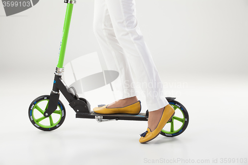 Image of Woman\'s Legs On Push- Cycle