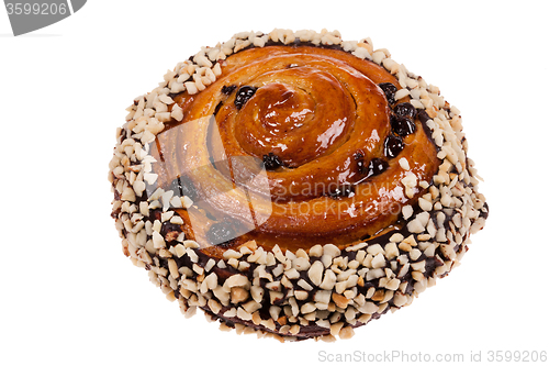 Image of Assortment of bread and pastry composed on the table