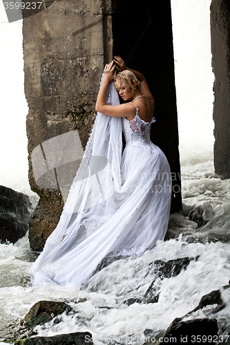 Image of Young Bride On A River