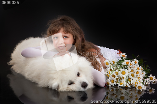 Image of Girl And Husky