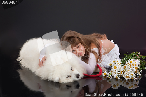 Image of Girl And Husky