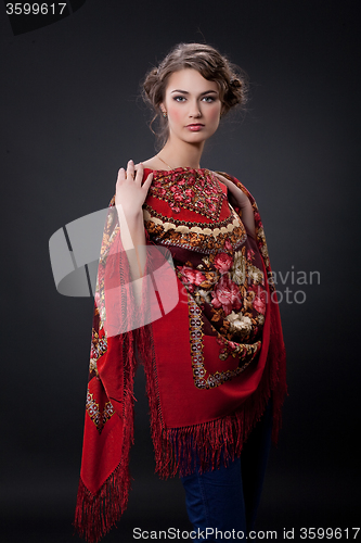 Image of Young Woman In A Headkerchief