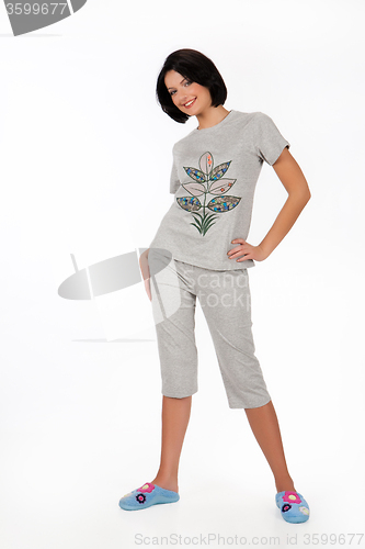 Image of Young Woman In Home Clothing