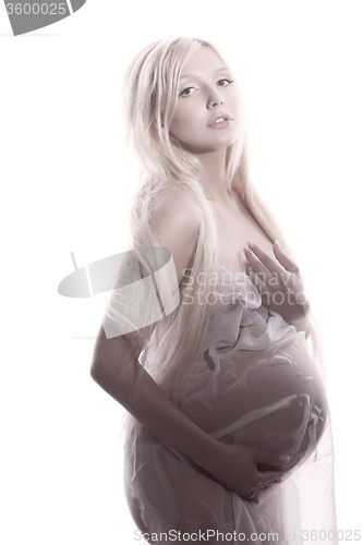 Image of Young Pregnant Woman In High Key