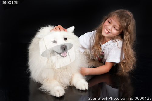 Image of Girl And Husky