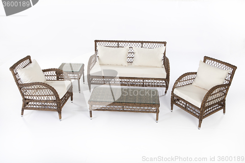 Image of Suite Of Wicker Furniture