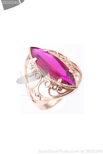 Image of Golden Ring With Gem