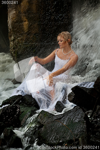 Image of Young Bride On A River