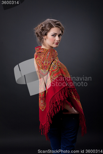 Image of Young Woman In A Headkerchief