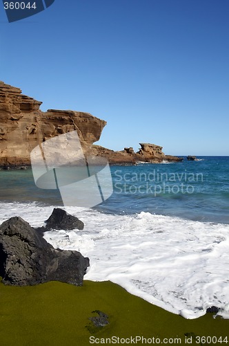 Image of Green sand beach on Hawaii