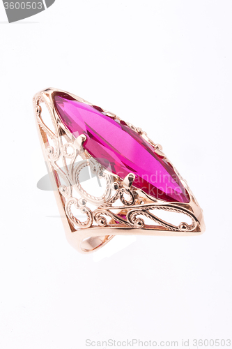 Image of Golden Ring With Gem