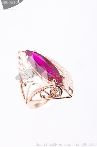 Image of Golden Ring With Gem