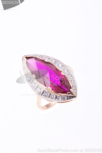 Image of Golden Ring With Gem
