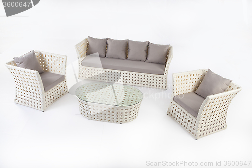 Image of Suite Of Wicker Furniture