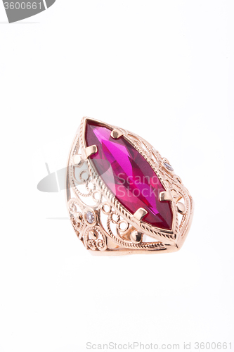 Image of Golden Ring With Gem