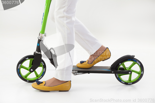 Image of Woman\'s Legs On Push- Cycle