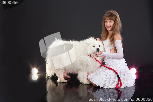 Image of Girl And Husky