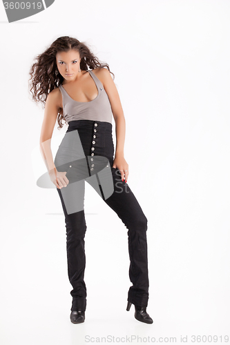 Image of Young Woman In A Fashionable Clothing