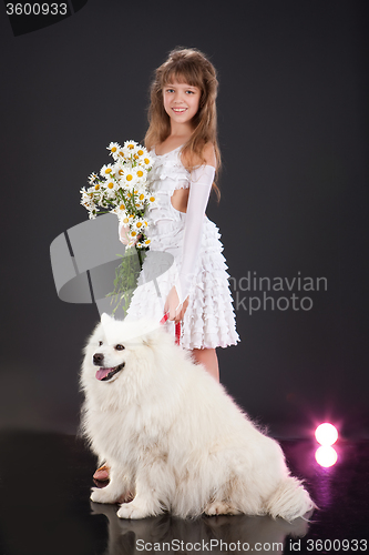 Image of Girl And Husky