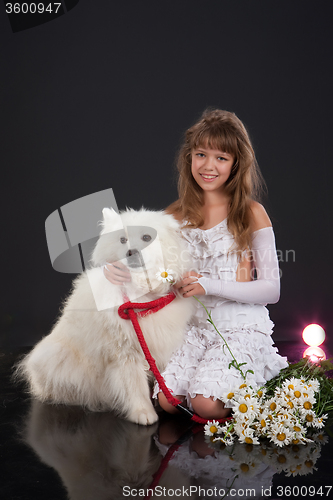 Image of Girl And Husky