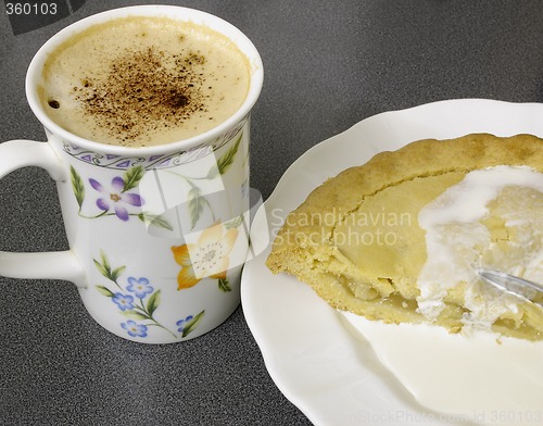 Image of cappuccino and apple-pie