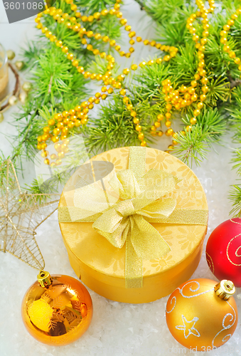 Image of present and christmas decoration