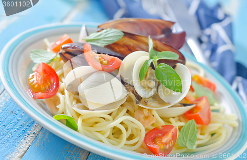 Image of pasta with seafood