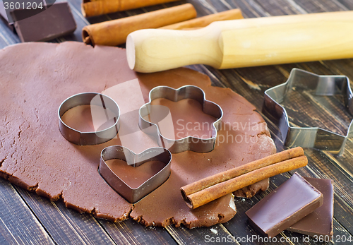 Image of chocolate dough for cookies