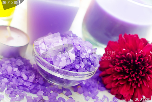 Image of Violet sea salt for spa and candle