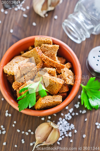 Image of toasts with salt and garlic