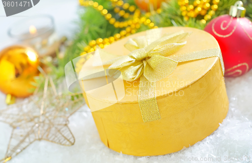 Image of present and christmas decoration