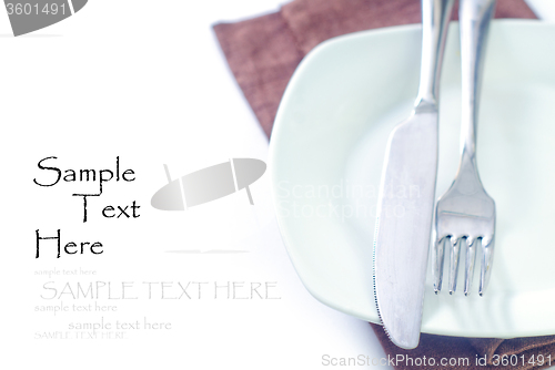 Image of fork and knife on plate