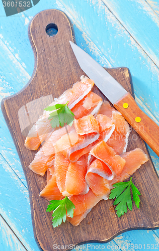 Image of salmon on board