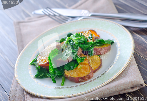 Image of sweet potato with spinach
